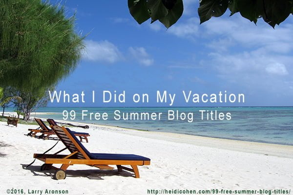 free summer blog titles