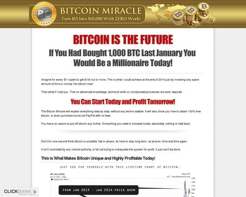 Bitcoin Miracle - Turn $15 Into $10,000 With ZERO Work