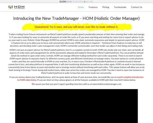 HOM (Holistic Order Manager) - A new platform for Forex Trading