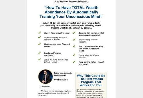 The Money In Your Mind Bonus By Igor Ledochowski Blackhat