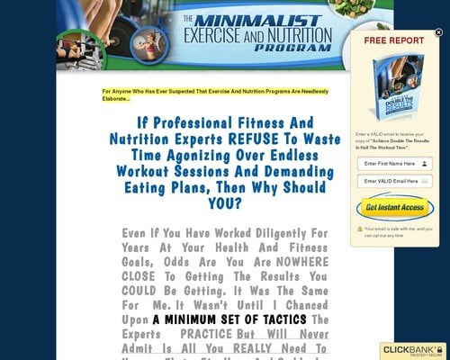 The Minimalist Exercise And Nutrition Program