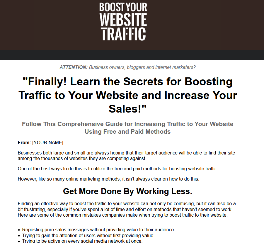 Boost Website Traffic Business Website For Sale You Keep 100% of the money