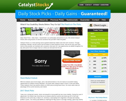 Catalyst Stocks - Stock Pick Service, Stock Picks