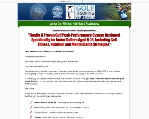 Junior Golf Training - An Untapped Market!