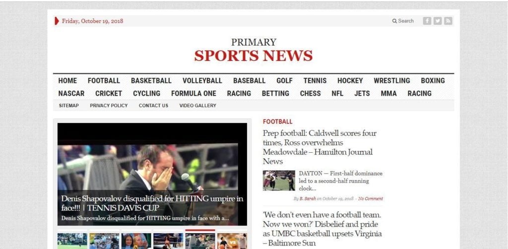 KILLER DESIGN-Established Profitable SPORTS NEWS Website For Sale -Wordpress