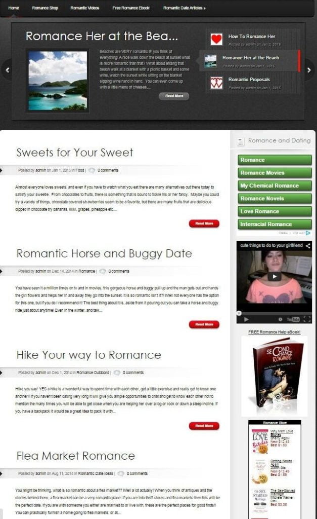 LOVE and ROMANCE HELP WEBSITE FOR SALE!