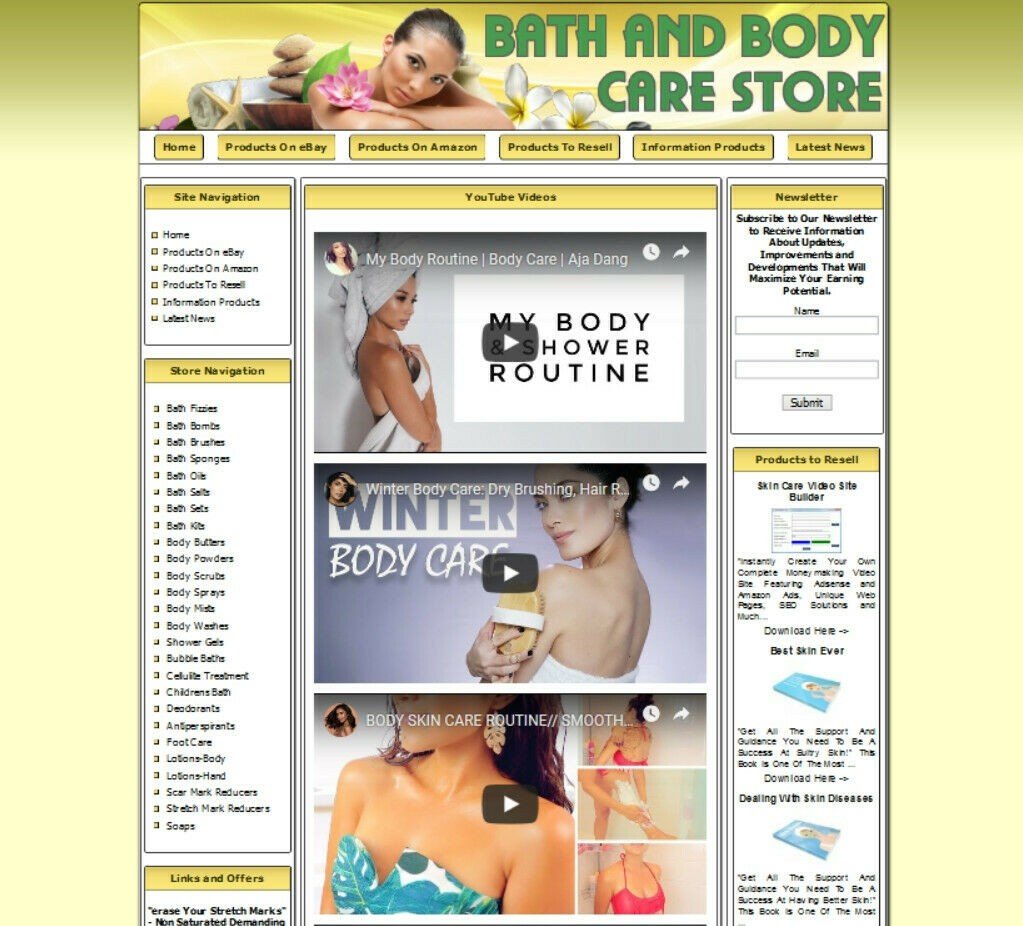 New Bath and Body Store Online Business Website For Sale, Free Domain Name