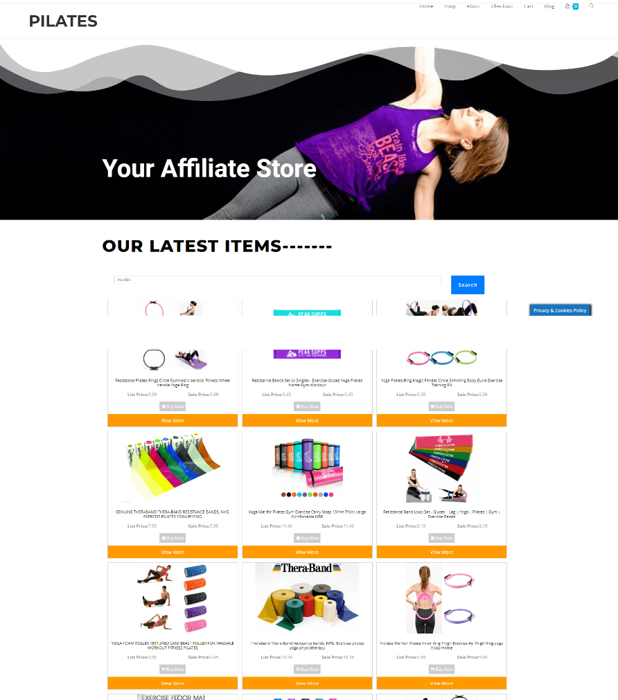 PILATES WEBSITE ECOMMERCE - FULLY STOCKED - ONLINE BUSINESS