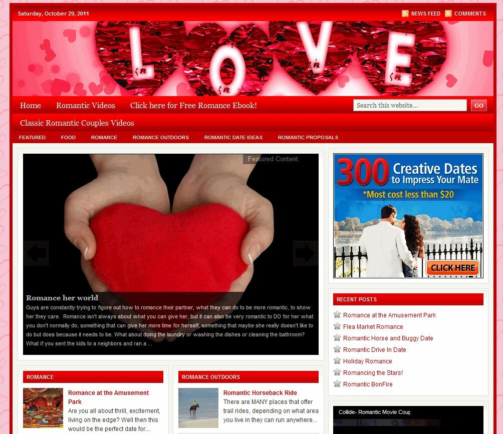 ROMANCE & LOVE BLOG WEBSITE BUSINESS & DOMAIN FOR SALE!