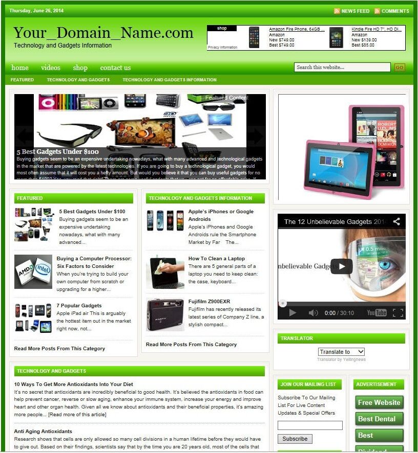 TECHNOLOGY and ELECTRONICS SHOP WEBSITE FOR SALE!