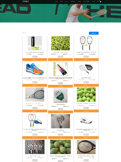 TENNIS PLAYER SUPPLIES WEBSITE - FULLY STOCKED - DOMAIN + HOSTING