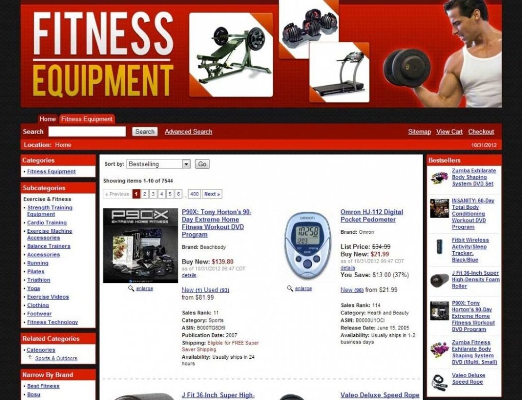 Turnkey Amazon Fitness Affiliate Store Website Script Passive Income