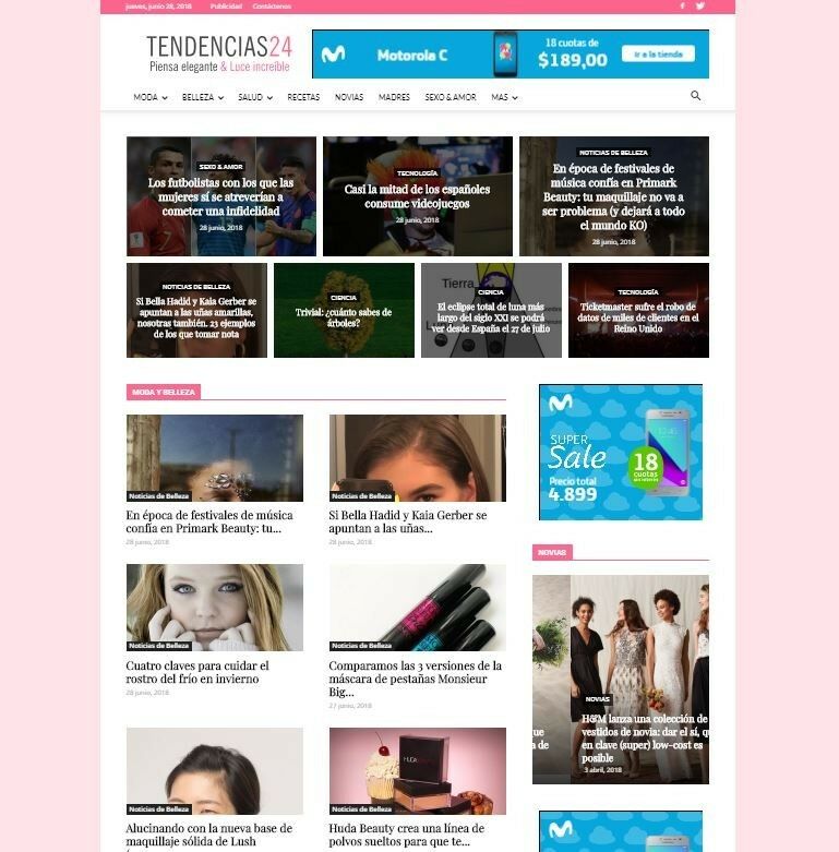 Website for womens, news, sell, commerce. Tendencias24