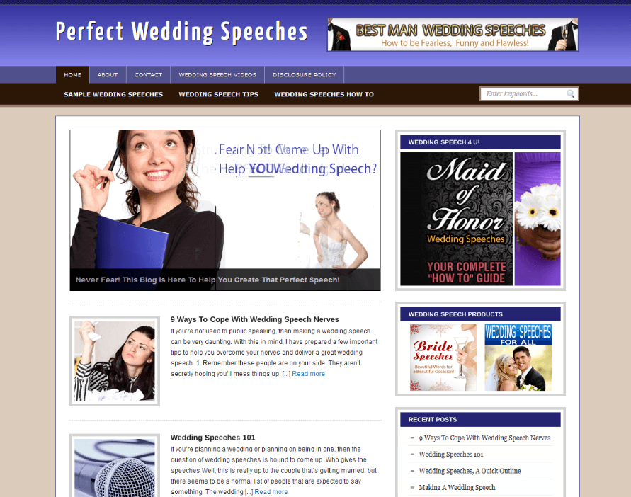 Wedding Speeches Website Business  Clickbank Adsense 2 Months Free Hosting