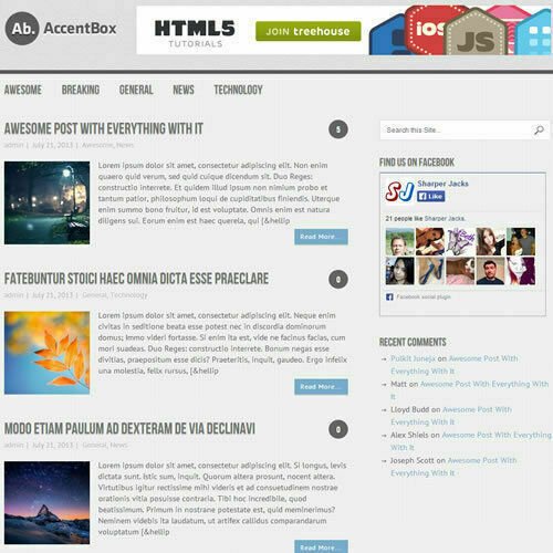 WordPress 'ACCENTBOX' Website News / Magazine Theme Business (FREE HOSTING)