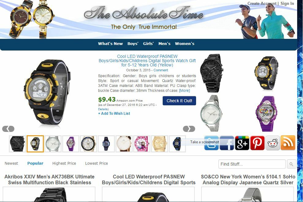 ccccLOVELY WATCH STORE - FULLY DEVELOPED AMAZON AFFILIATE WEBSITE - Free Hosting