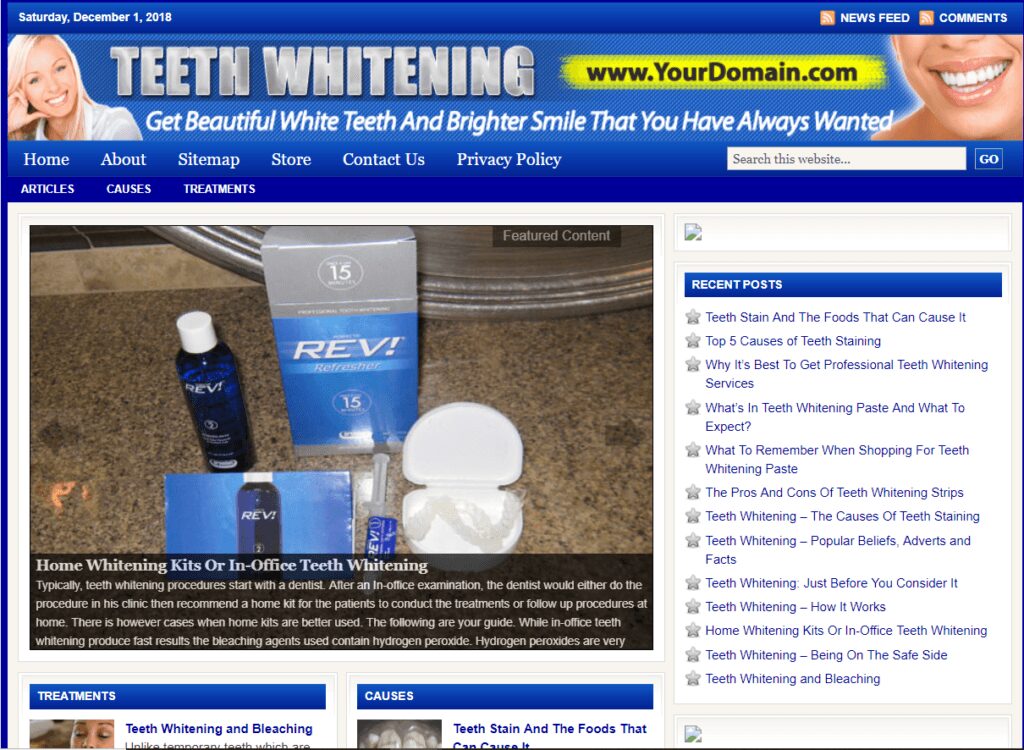 Awesome Teeth Whitening Store Website Free Installation + Free Hosting