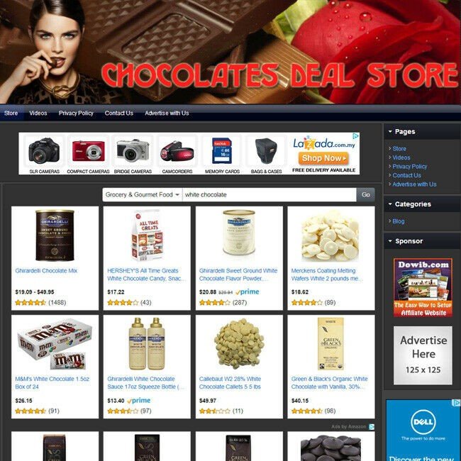 CHOCOLATE STORE - Complete Work at Home Affiliate Website - FREE Domain+Hosting!