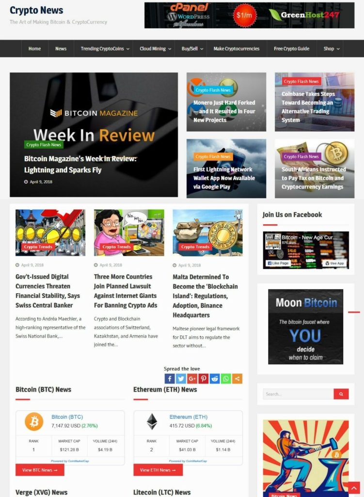 CryptoCurrency News Website - Run on AutoPilot