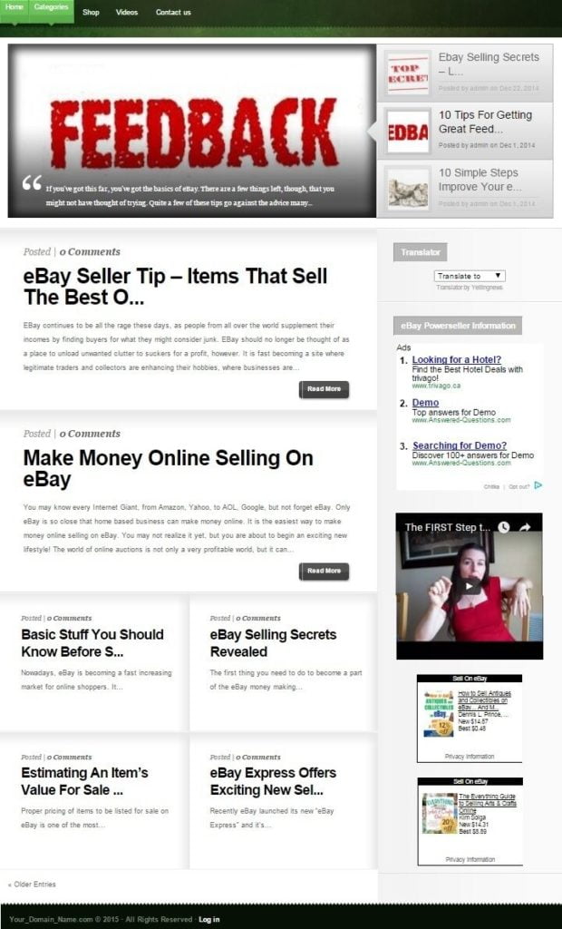 EBAY SELLER HELP WEBSITE BUSINESS FOR SALE!TARGETED CONTENT INCLUDED