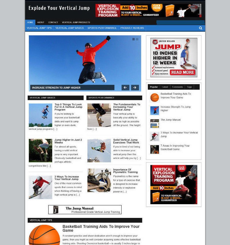 EXPLODE THAT VERTICAL JUMP BLOG & WEBSITE + NEW DOMAIN AND AFFILIATE STORE