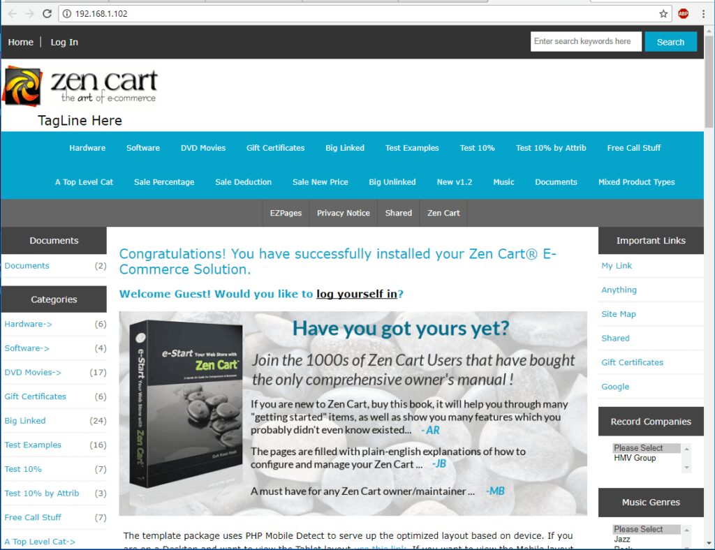 Exclusive eCommerce ZenCart Website Online Store!