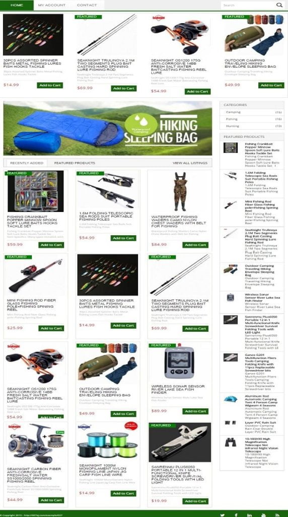 FISHING, HUNTING & CAMPING GEAR SHOP WEBSITE BUSINESS FOR SALE! MOBILE FRIENDLY