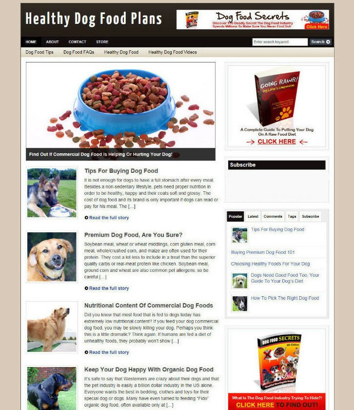HEALTHY DOG FOOD AFFILIATE STORE / WEBSITE INCLUDES NEW DOMAIN