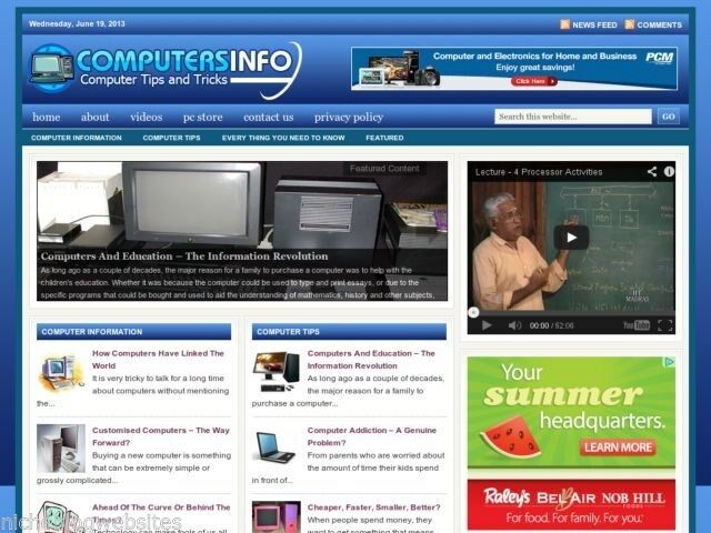 Hot Computer Info / PC Education Tips Niche Blog Website For Sale!