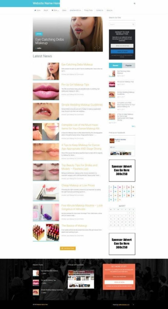 MAKEUP ONLINE STORE - Work From Home Business Website For Sale + Domain + Host