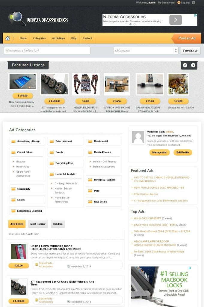 Professional Online Classifieds Website