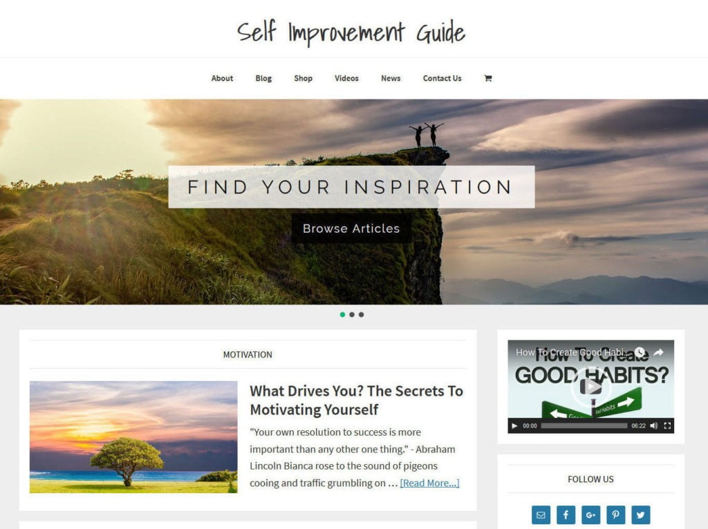 * SELF IMPROVEMENT * blog store premade website business for sale AUTO CONTENT!