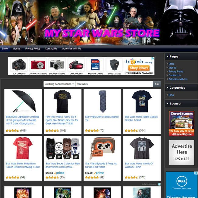 STAR WAR STORE - Best Premium Website For Sale - Free Domain Name And Hosting!