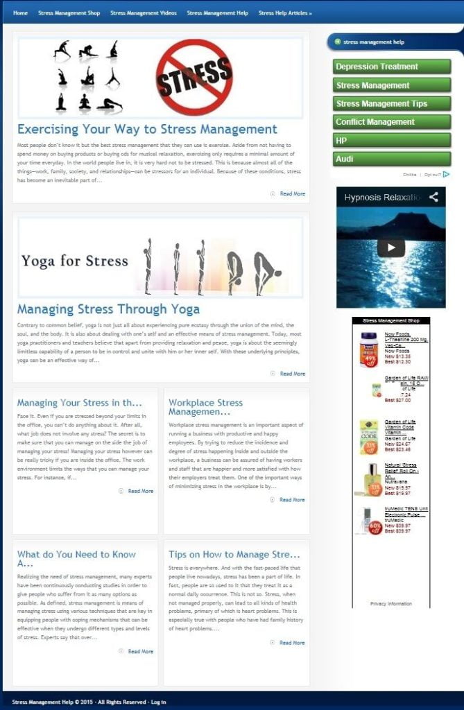 STRESS RELIEF WEBSITE BUSINESS FOR SALE! RESPONSIVE MOBILE FRIENDLY DESIGN