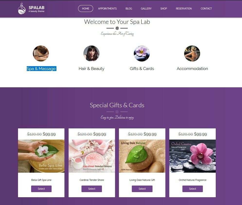 Spa Beaubelle Massage and Beauty Salon Website