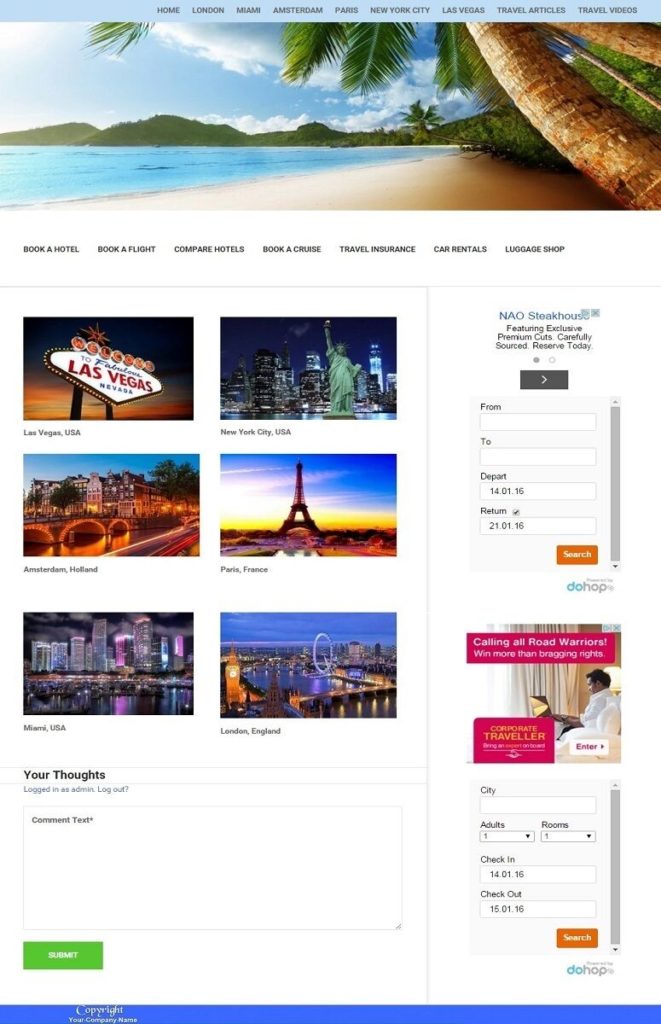 TRAVEL PLANNING WEBSITE FOR SALE! PAID TO BOOK FLIGHTS/HOTELS/ATTRACTIONS