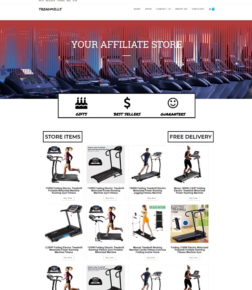 TREADMILL WEBSITE - EASY HOME BUSINESS - ECOMMERCE - DOMAIN & HOSTING