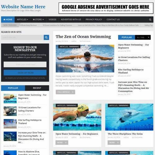 WATER SPORTS STORE - Work From Home Business Website For Sale + Domain + Hosting