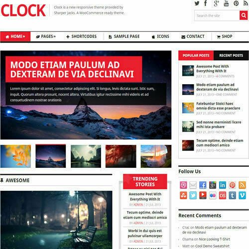 WordPress 'CLOCK' Website eCommerce Magazine Theme For Sale (FREE HOSTING)