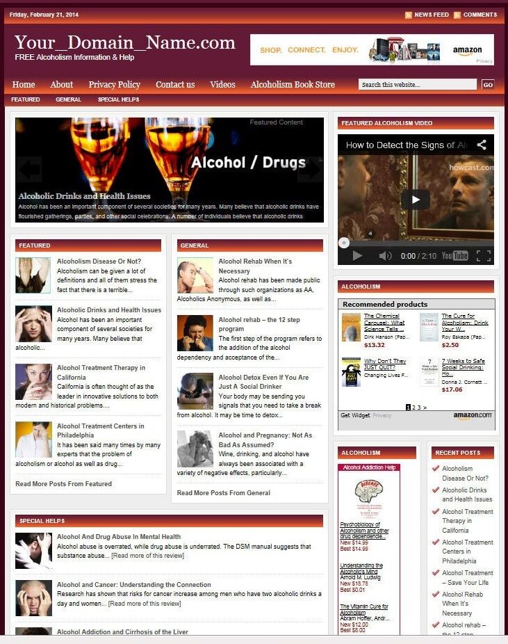 niche ALCOHOL ADDICTION WEBSITE BUSINESS FOR SALE! with TARGETED SEO CONTENT