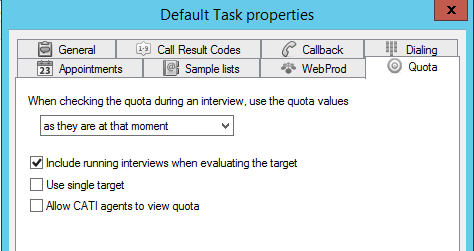 Default quota settings in askiafield