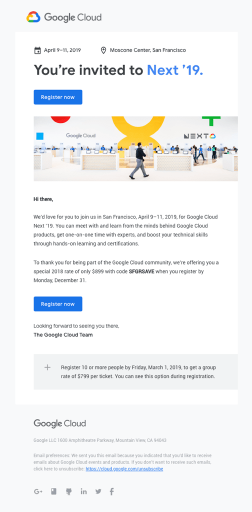 google cloud invitation email
