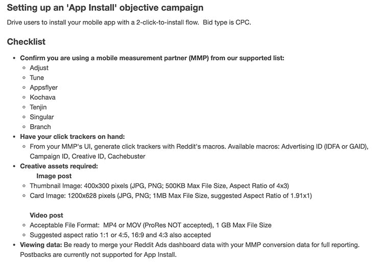 Reddit app install campaigns