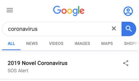 Google Launches SOS Alert For Searches Related to Coronavirus