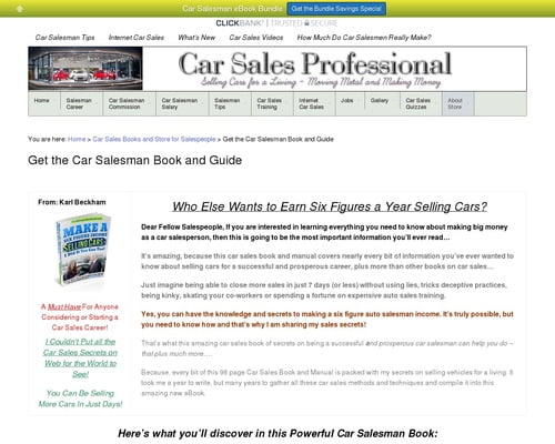 Car Salesman Book and Guide