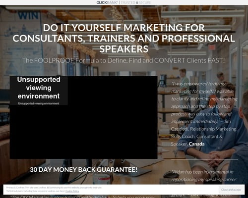 Register for DIY Marketing for Consultants, Trainers and Professional Speakers –  Clickbank – DIY Marketing for Professional Speakers, Trainers and Consultants
