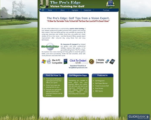 The Pro’s Edge – “Vision Training For Golf!”