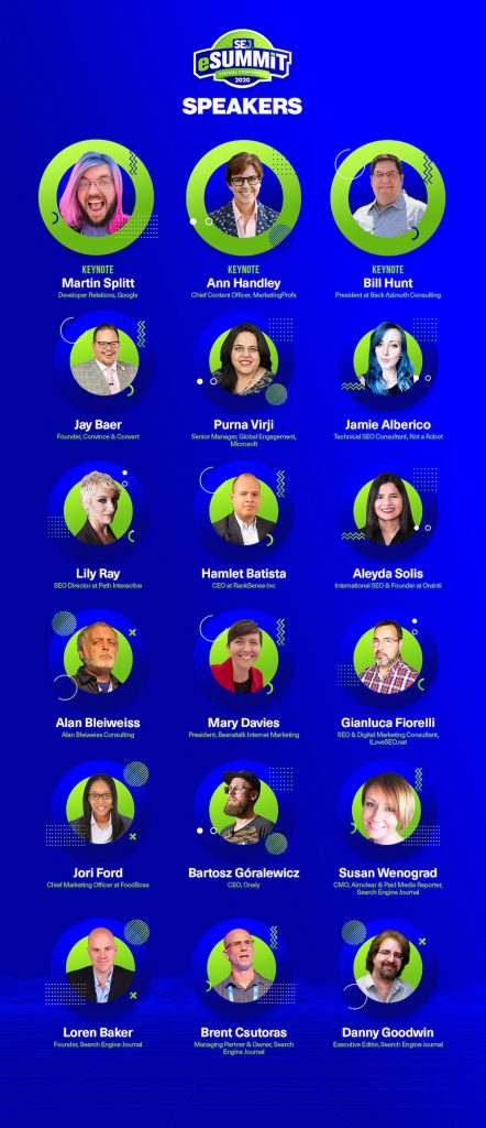 SEJ eSummit June 2020 Speakers